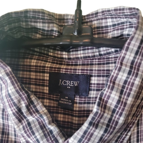 J.Crew Slim Plaid Button Down Long Sleeve  Cotton Shirt Sz Medium Blue Red White - Picture 3 of 4